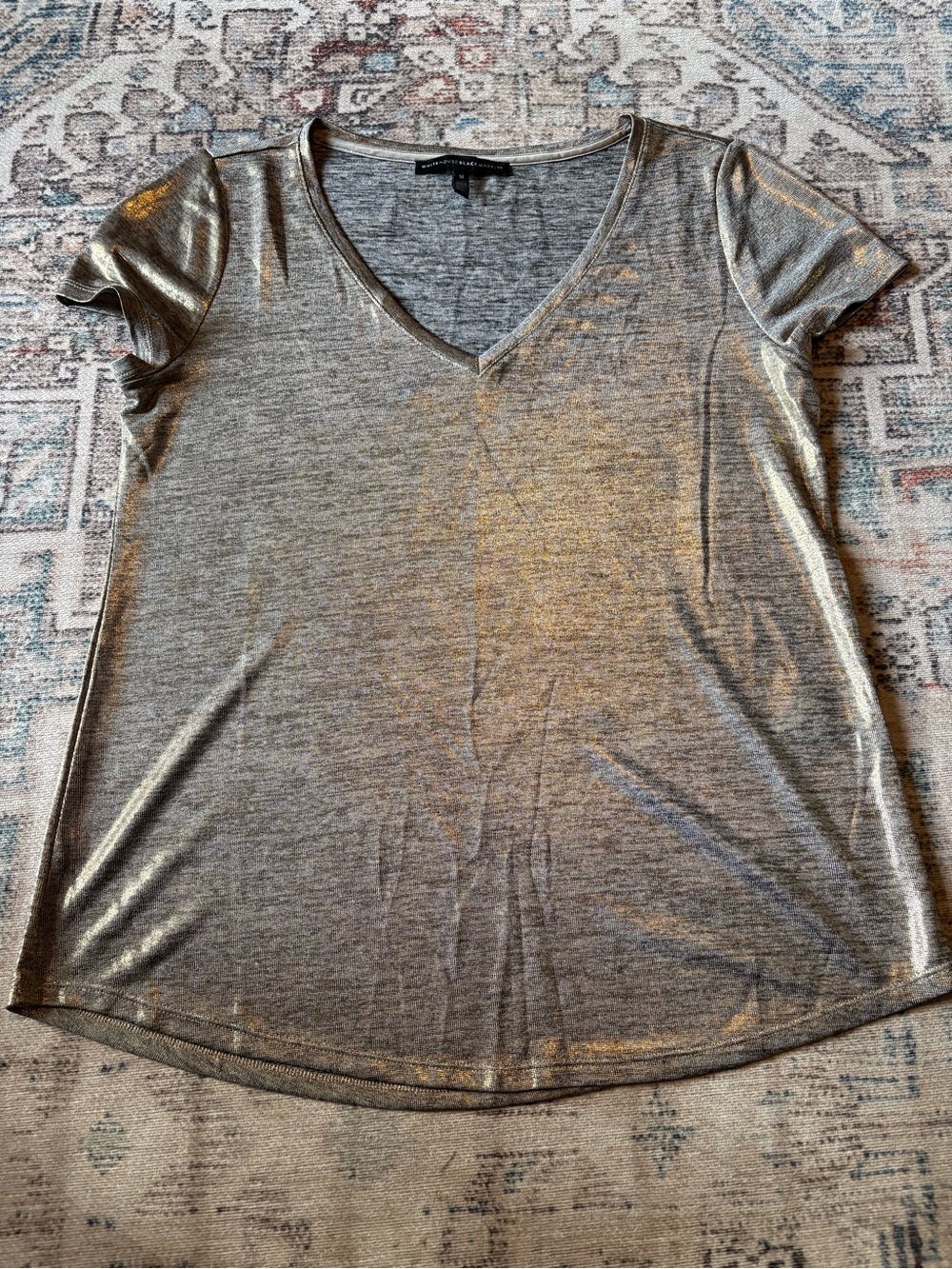 White House Black Market metallic top, Women’s Medium